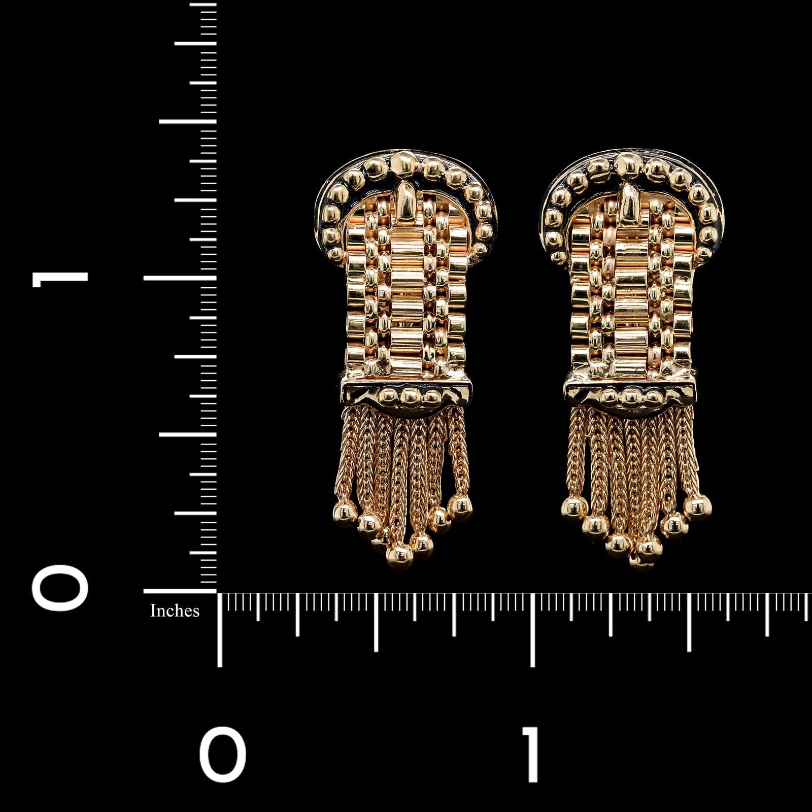 14K Yellow Gold Estate Buckle Earrings