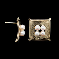 14K Yellow Gold Estate Cultured Pearl Earrings