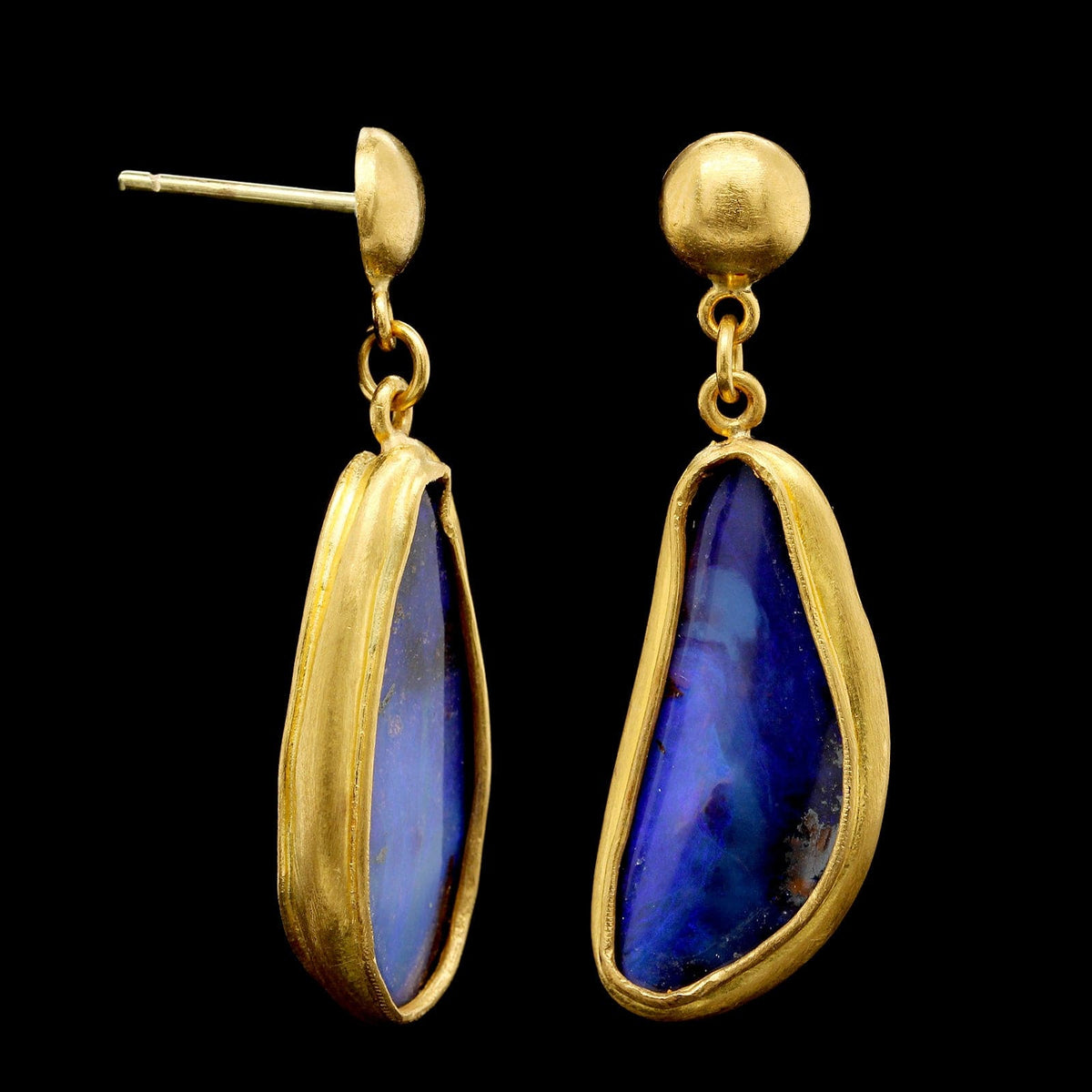 Lika Behar 22K Yellow Gold Estate Boulder Opal Earrings