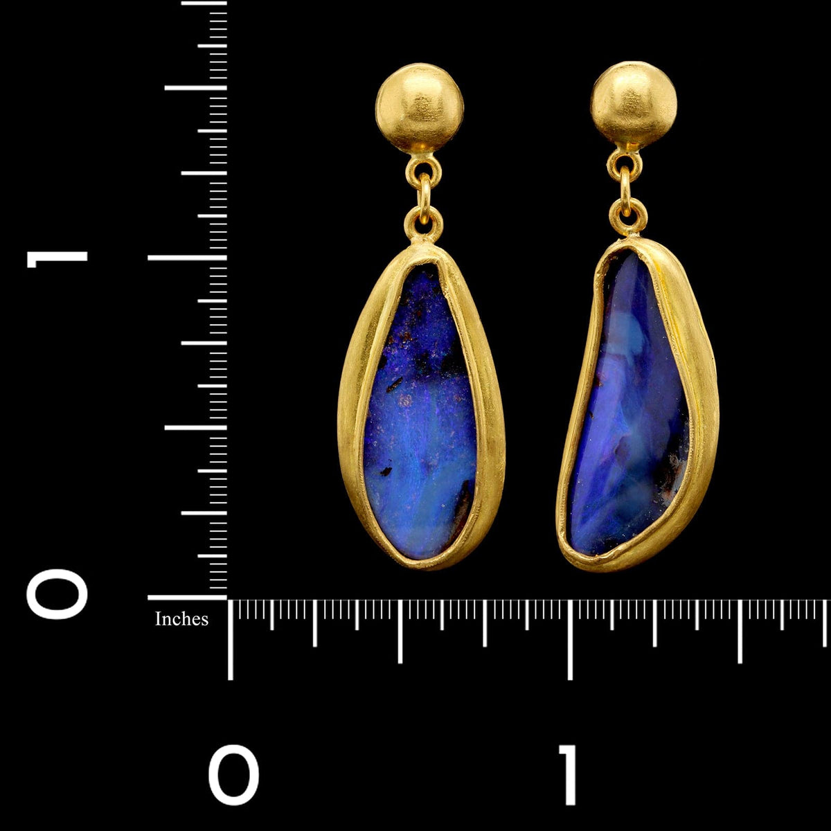 Lika Behar 22K Yellow Gold Estate Boulder Opal Earrings