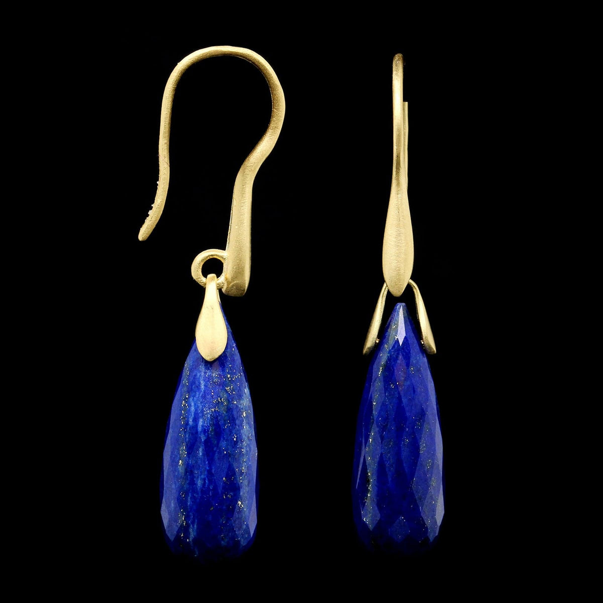 Eve Designs 18K Yellow Gold Estate Lapis Lazuli Earrings