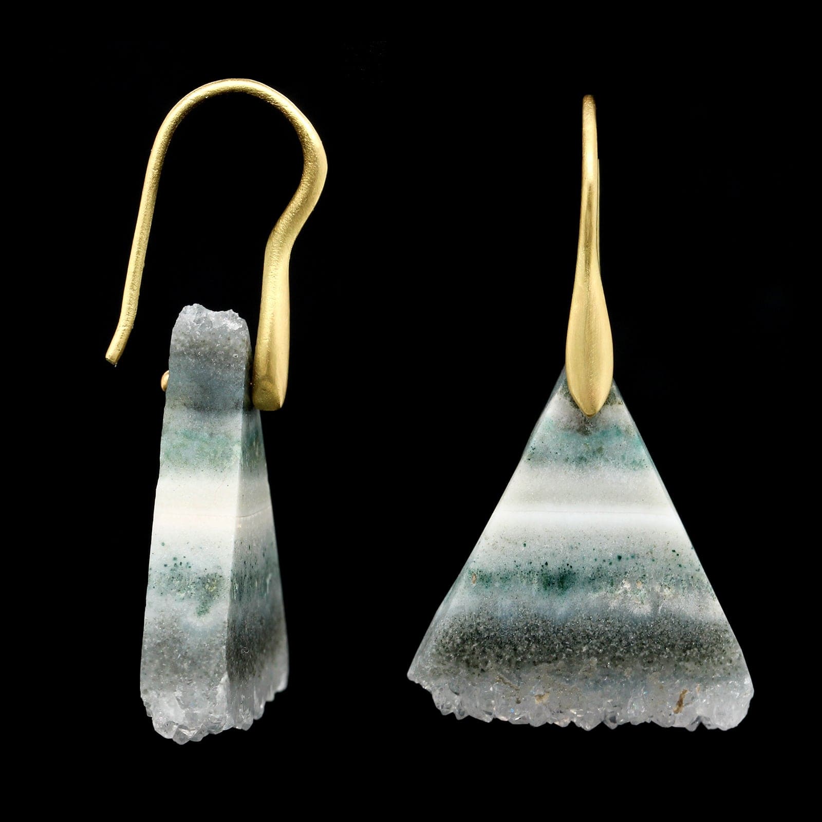 Original Eve 18K Yellow Gold Estate Geode Earrings
