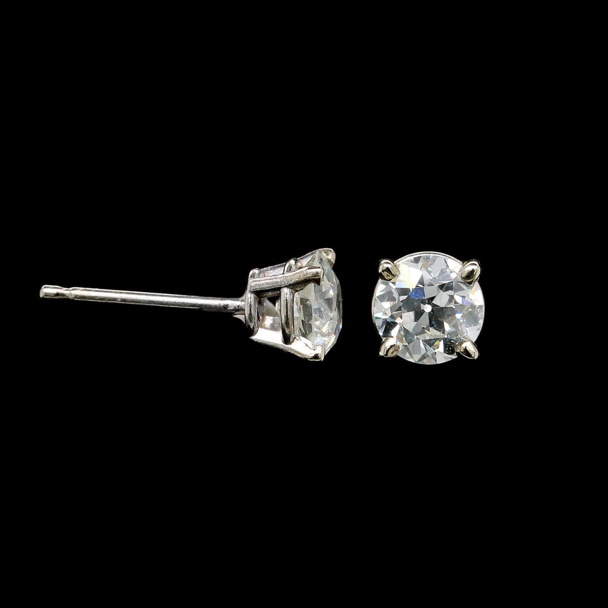 14K White Gold Estate Diamond Studs
