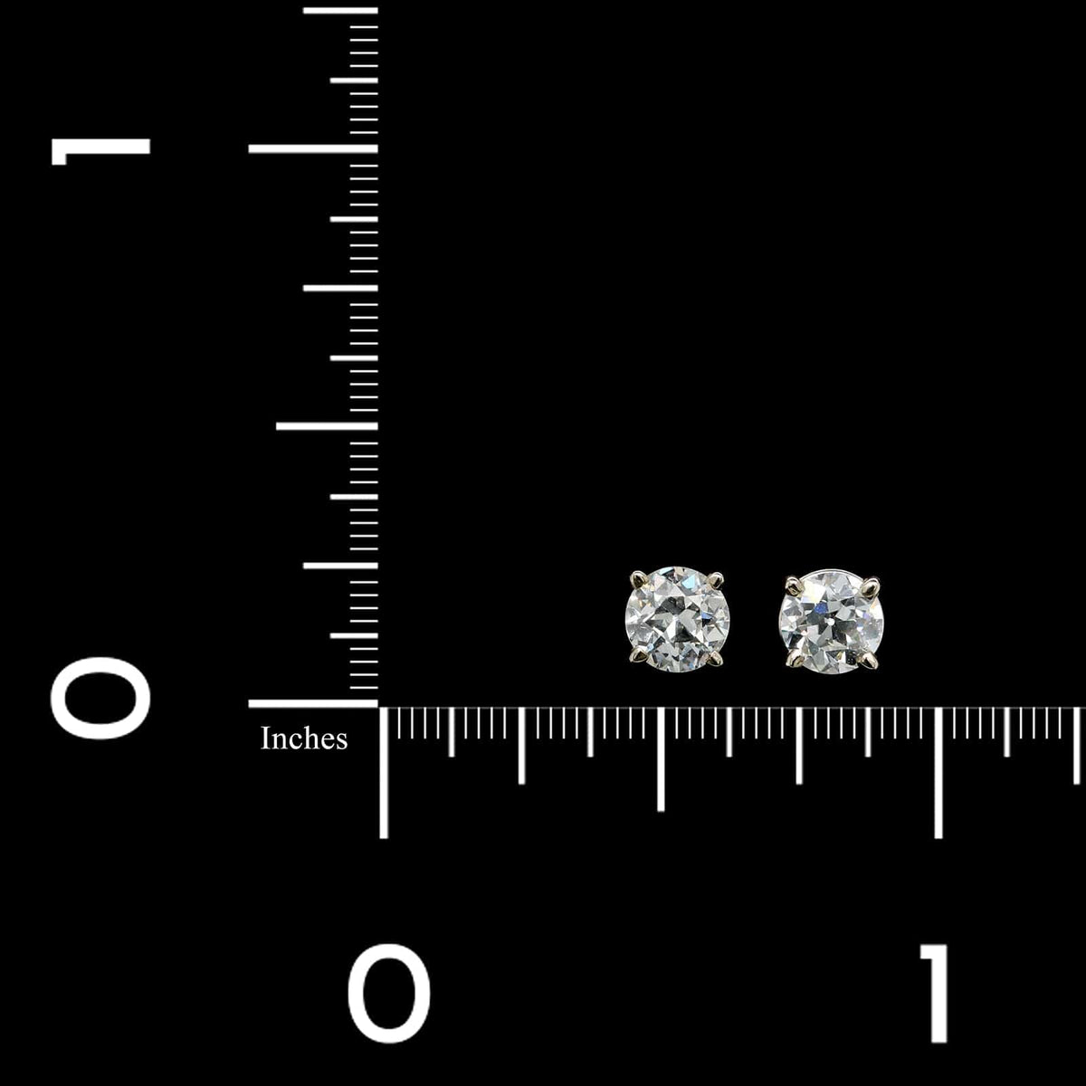 14K White Gold Estate Diamond Studs
