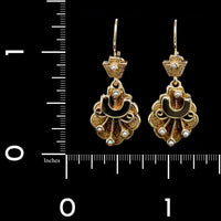 Vintage 14K Yellow Gold Estate Cultured Seed Pearl Earrings