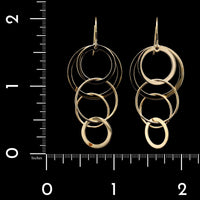 14K Yellow Gold Estate Interlocking Hoop Earrings