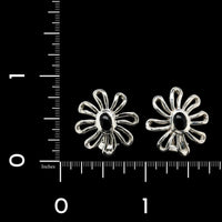 Tiffany & Co. Paloma Picasso Sterling Silver Estate Onyx Daisy Earrings