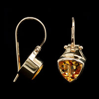 14K Yellow Gold Estate Citrine Earrings