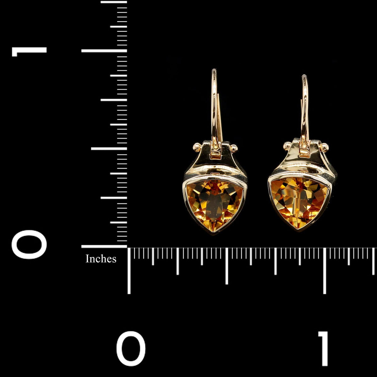 14K Yellow Gold Estate Citrine Earrings