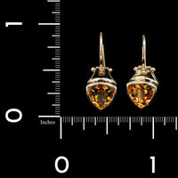 14K Yellow Gold Estate Citrine Earrings