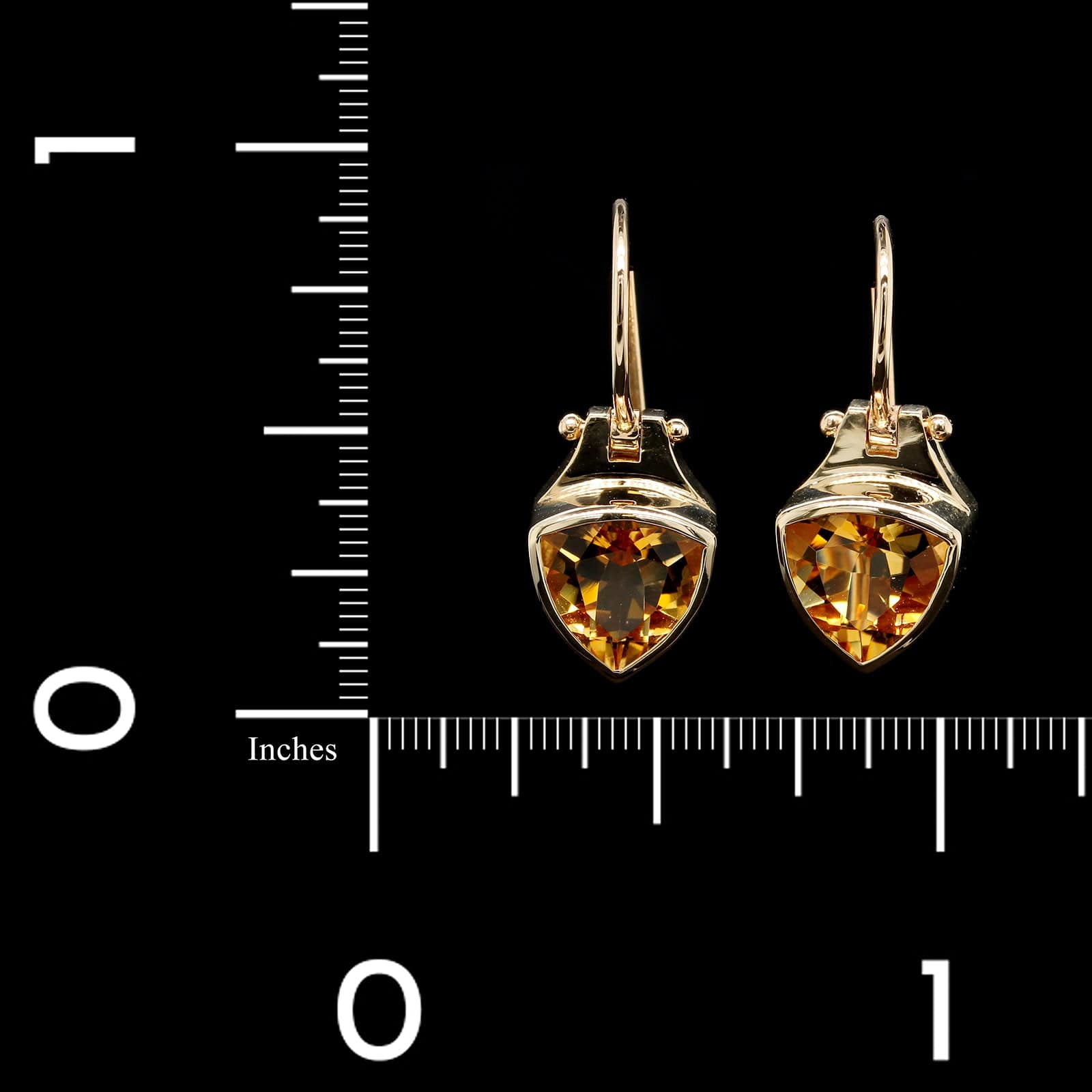 14K Yellow Gold Estate Citrine Earrings