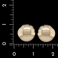 14K Yellow Gold Estate Dome Earrings