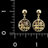 18K Tricolored Gold Estate Four Season Earrings
