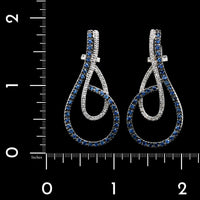 14K White Gold Estate Sapphire and Diamond Earrings