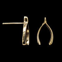 14K Yellow Gold Estate Wishbone Earrings