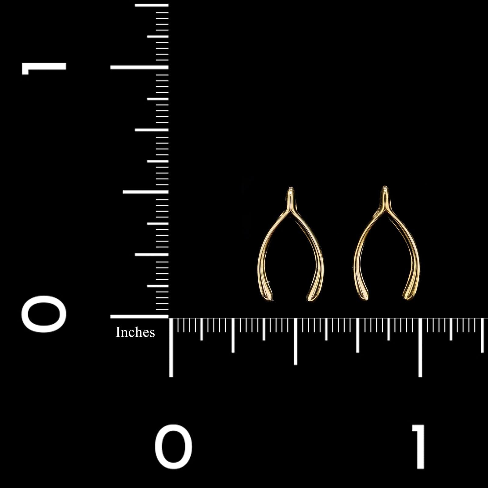 14K Yellow Gold Estate Wishbone Earrings