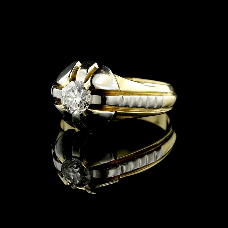 18K Two-Tone Estate Diamond Engagement Ring