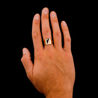 18K Yellow Gold Estate Diamond Signet Ring