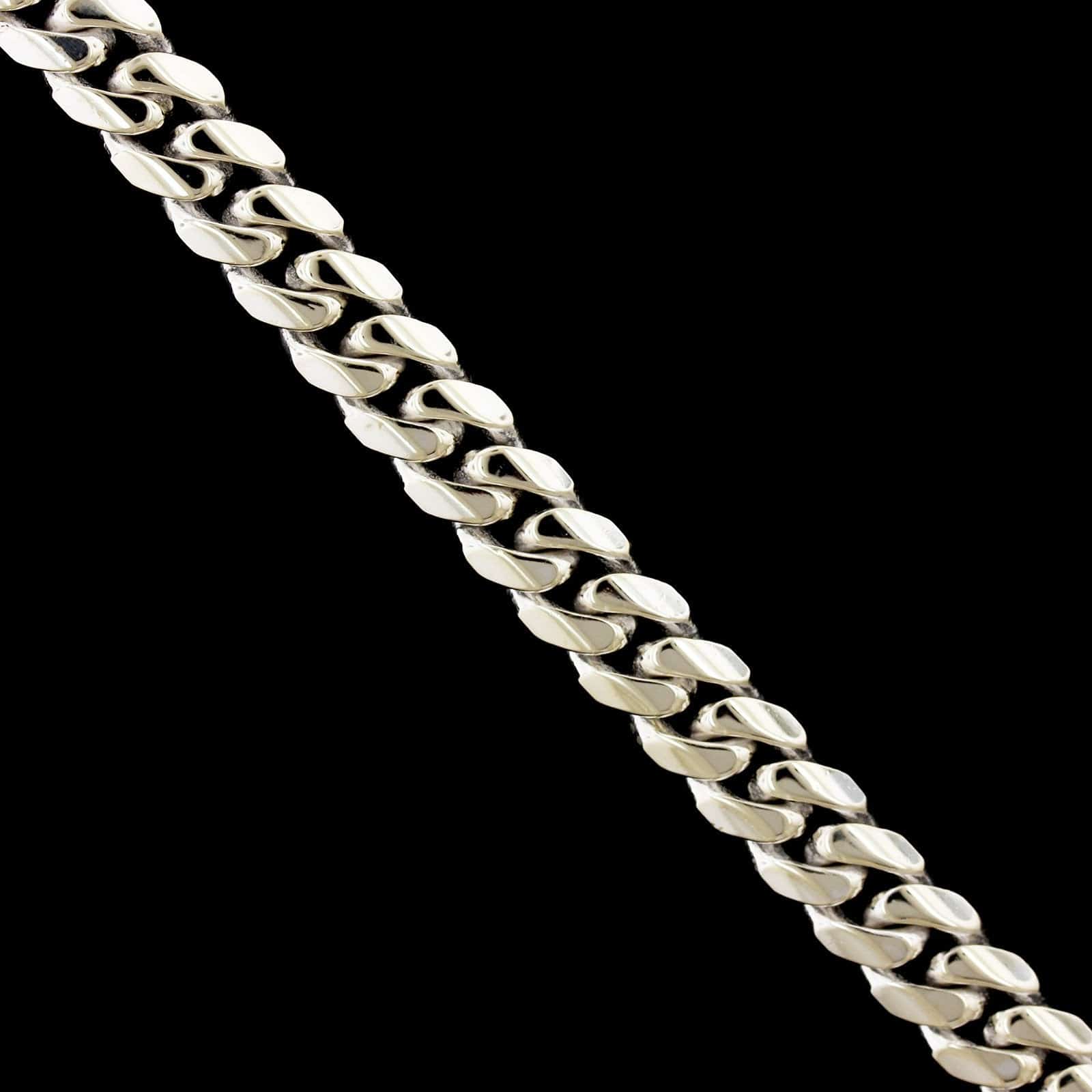 14K White Gold Estate Curb Link Bracelet