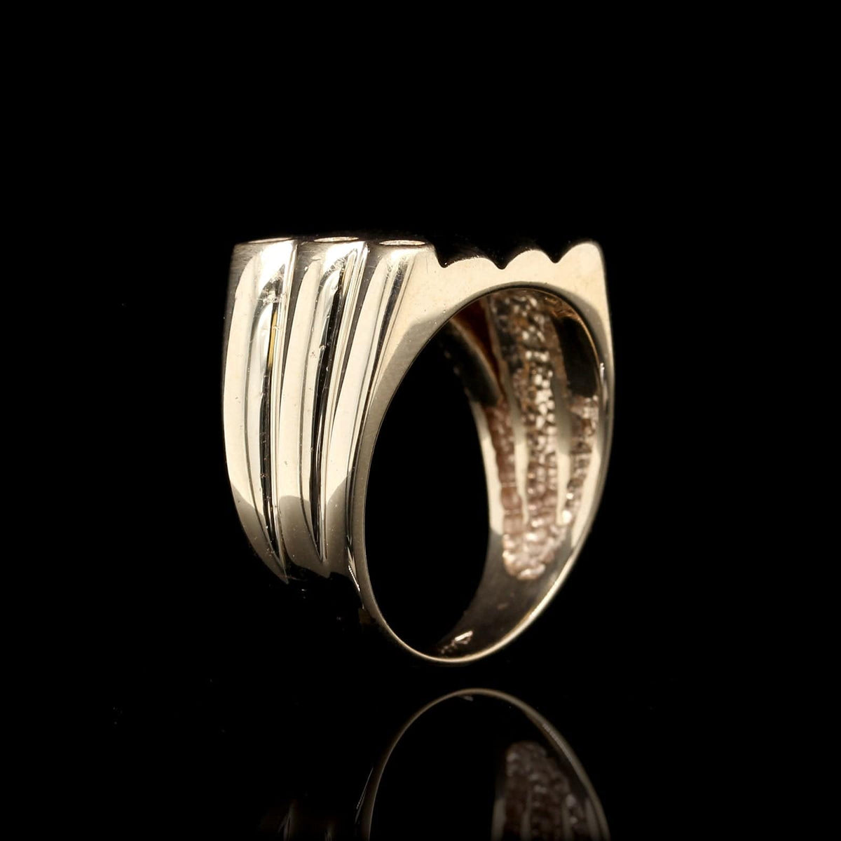14K Yellow Gold Estate Diamond Signet Ring