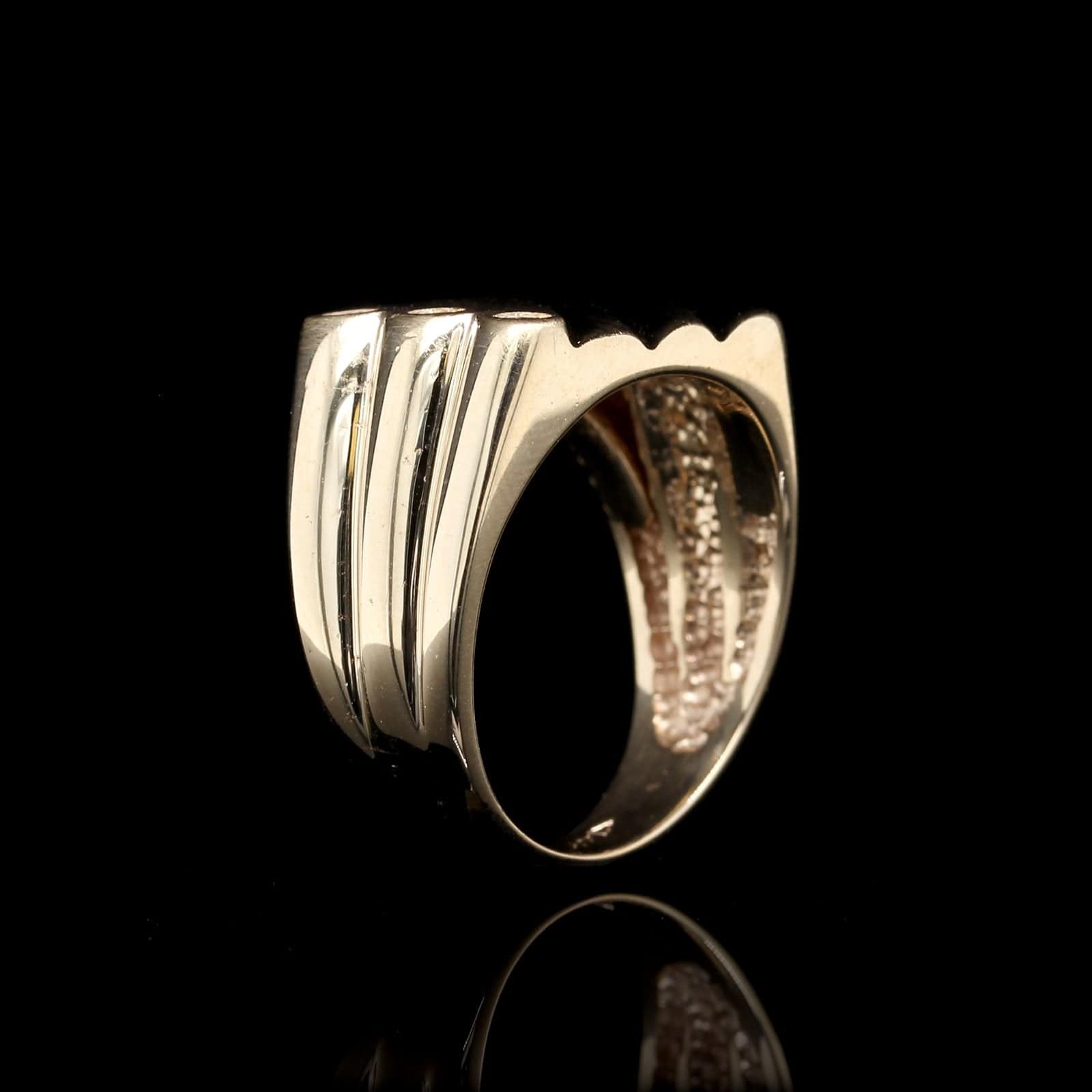 14K Yellow Gold Estate Diamond Signet Ring