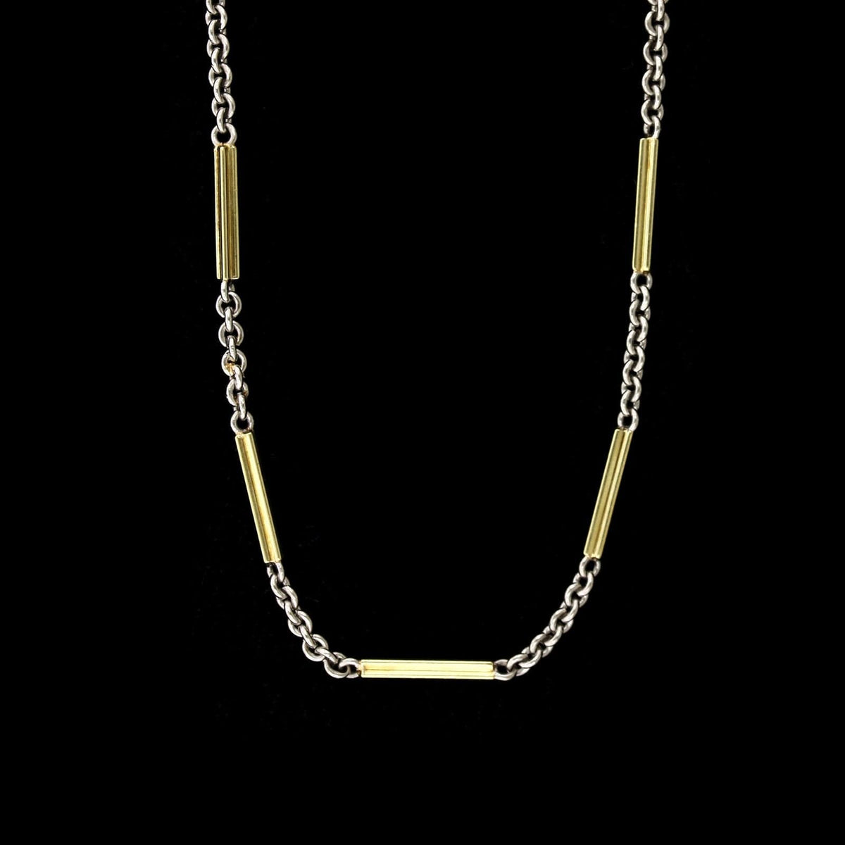 Antique 14K Yellow Gold and Platinum Estate Pocket Watch Chain