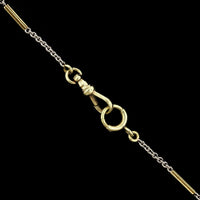 Antique 14K Yellow Gold and Platinum Estate Pocket Watch Chain