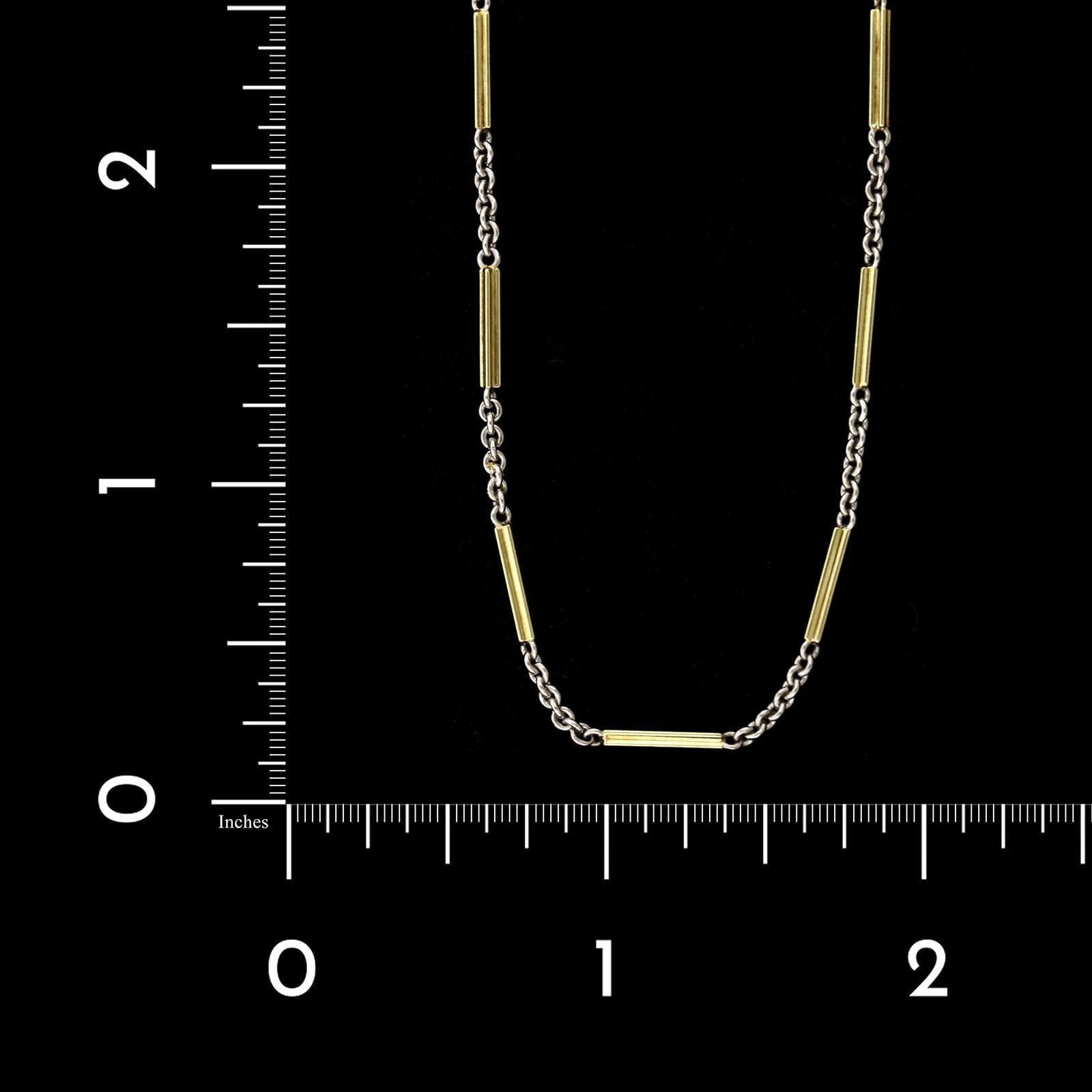 Antique 14K Yellow Gold and Platinum Estate Pocket Watch Chain