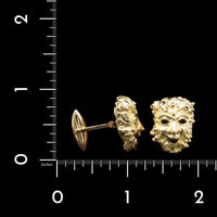 18K Yellow Gold Estate Bacchus Cufflinks