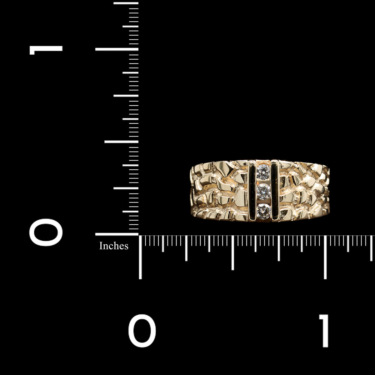 14K Yellow Gold Estate Diamond Nugget Ring