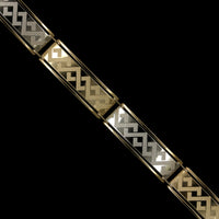 18K Two-Tone Gold Estate Etched Bracelet