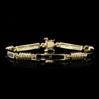 18K Yellow Gold Estate Inlayed Onyx Bracelet