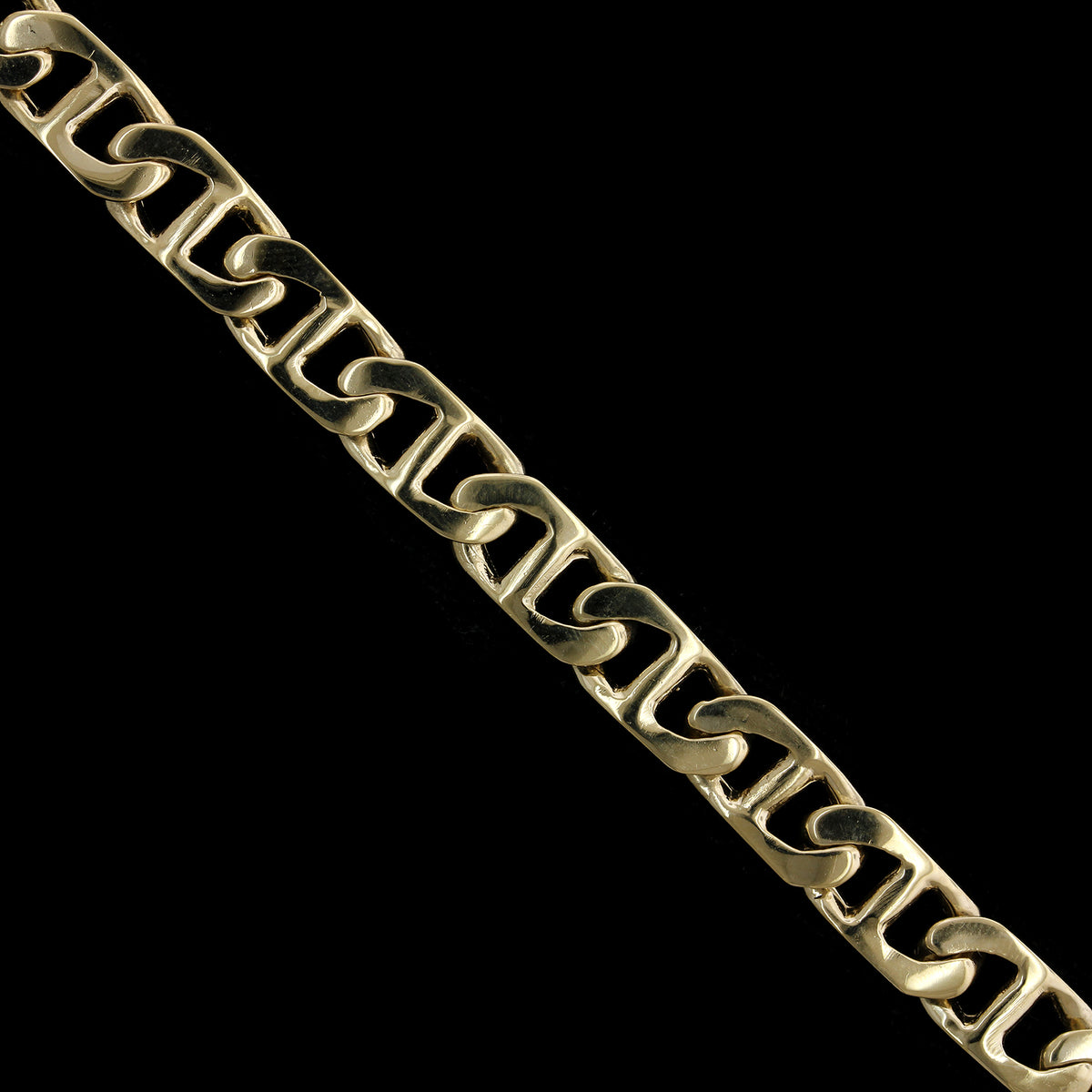 14K Yellow Gold Estate Mariner Anchor Link Bracelet