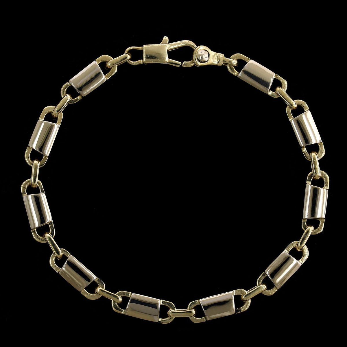 14K Two-tone Gold Estate Fancy Link Bracelet