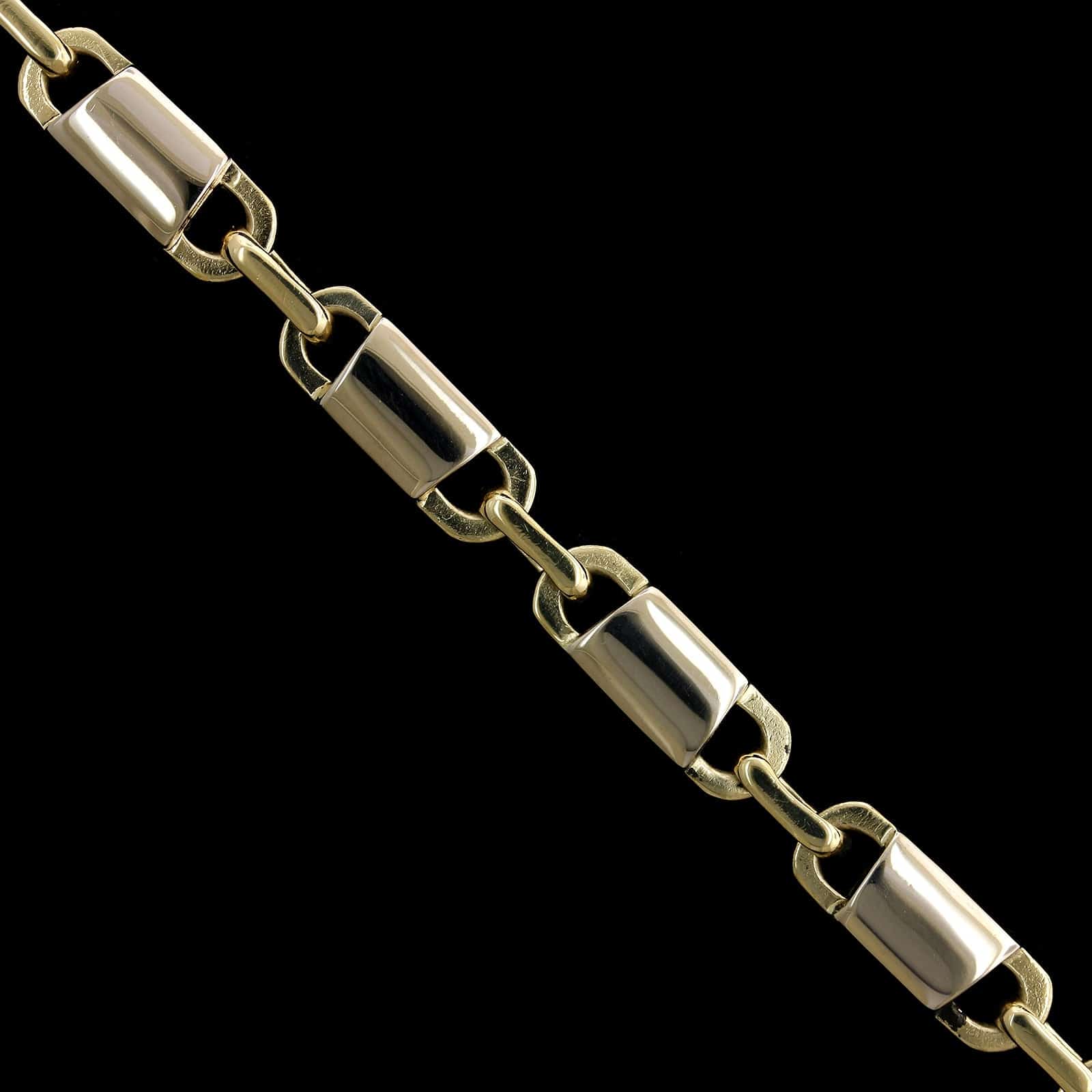 14K Two-tone Gold Estate Fancy Link Bracelet