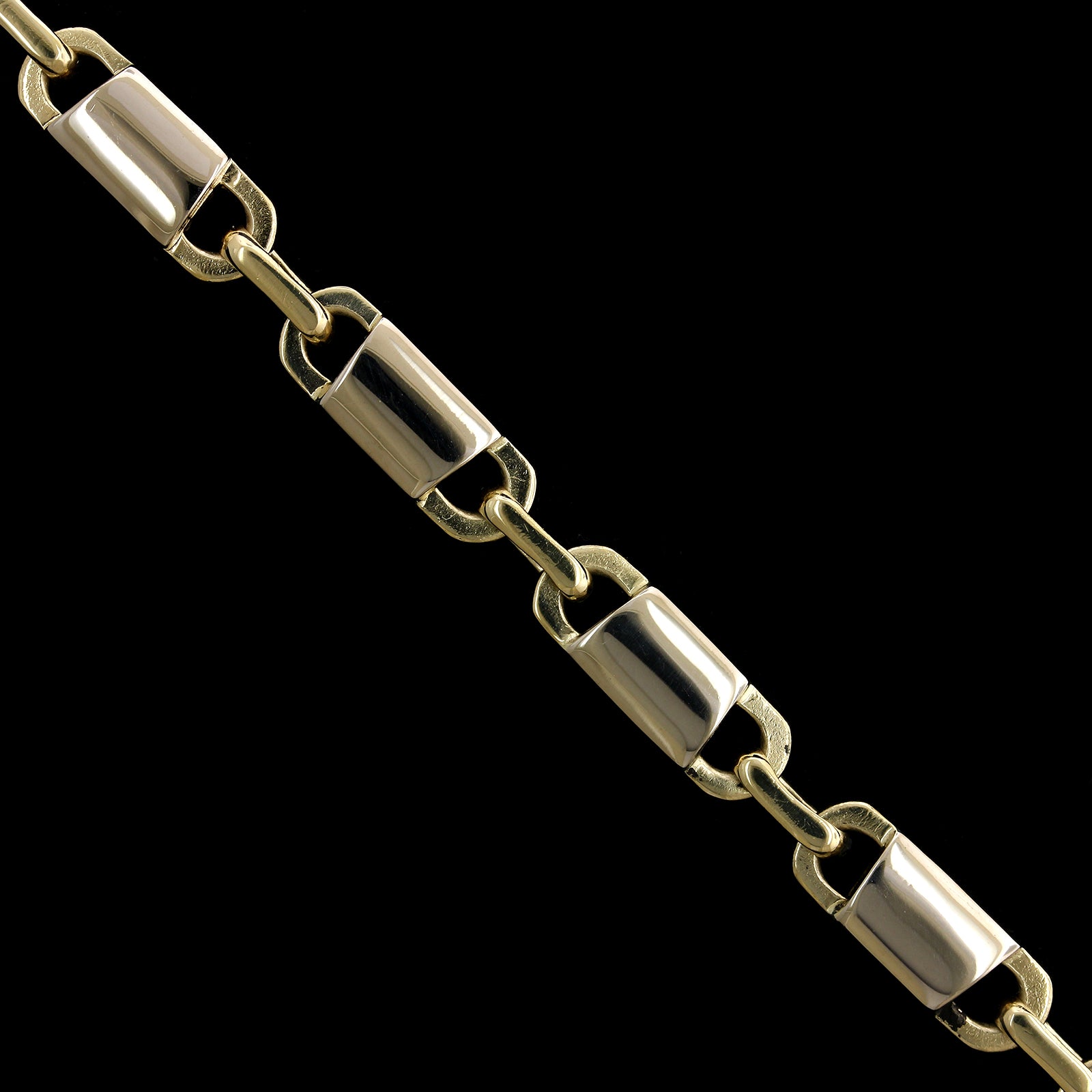 14K Two-tone Gold Estate Fancy Link Bracelet