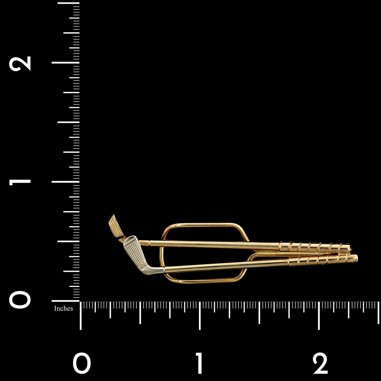 14K Two-tone Gold Estate Golf Clubs Tie Bar