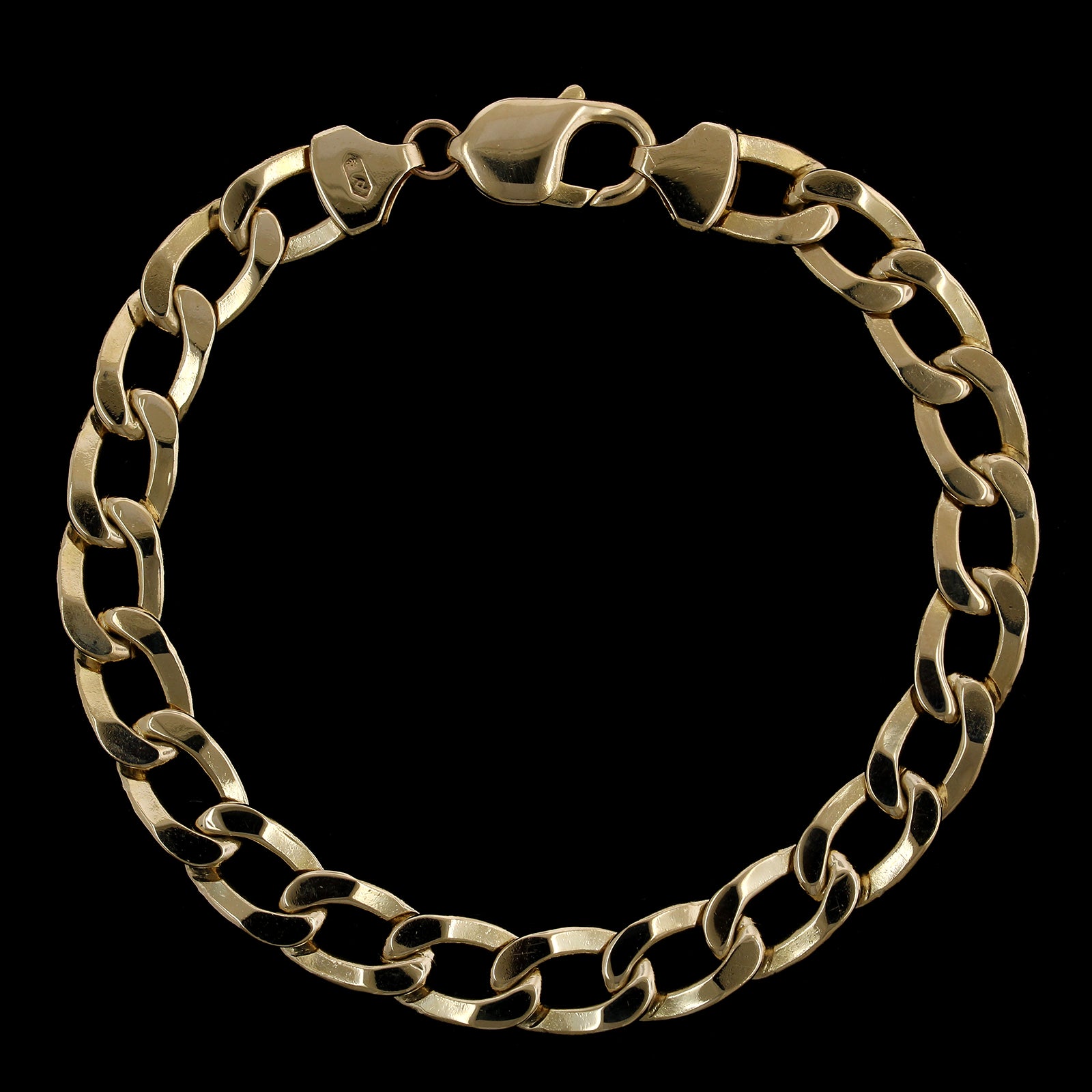 14K Yellow Gold Estate Curb Link Chain Bracelet