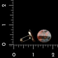 14K Yellow Gold Estate Moss Agate Cufflinks