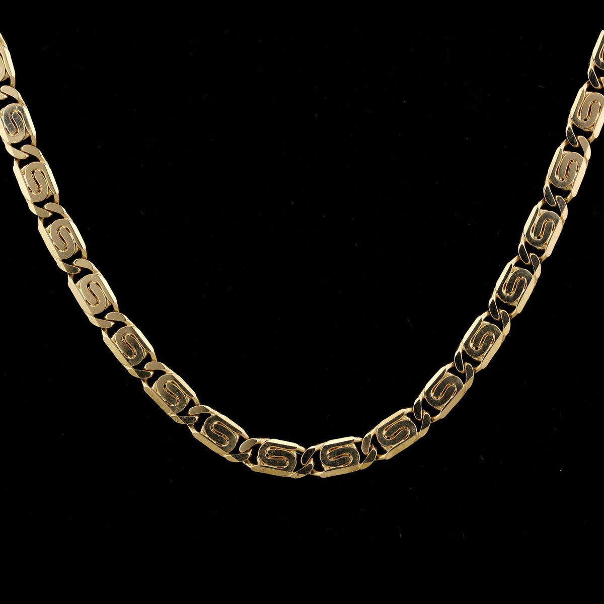 14K Yellow Gold Estate Scroll Link Chain