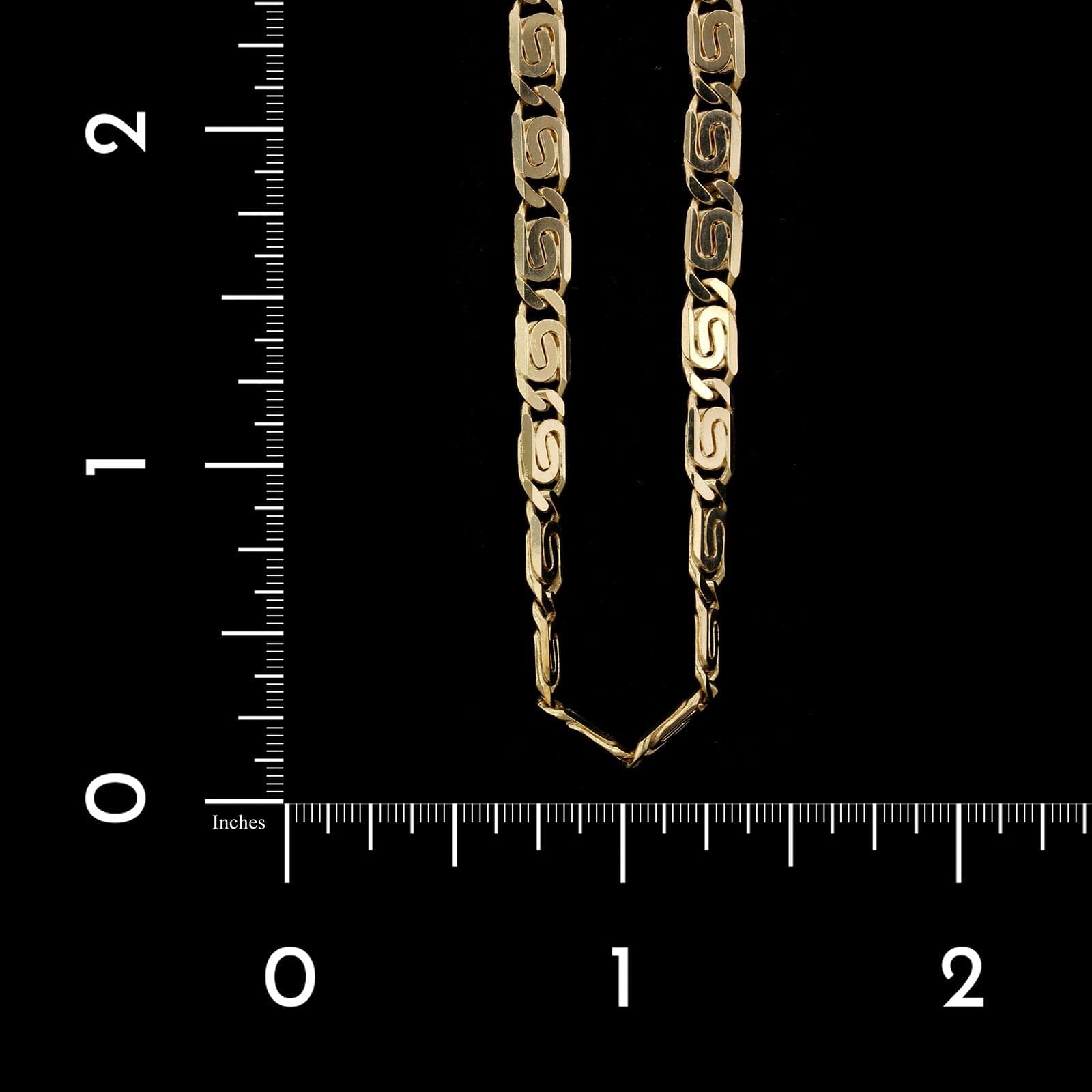 14K Yellow Gold Estate Scroll Link Chain