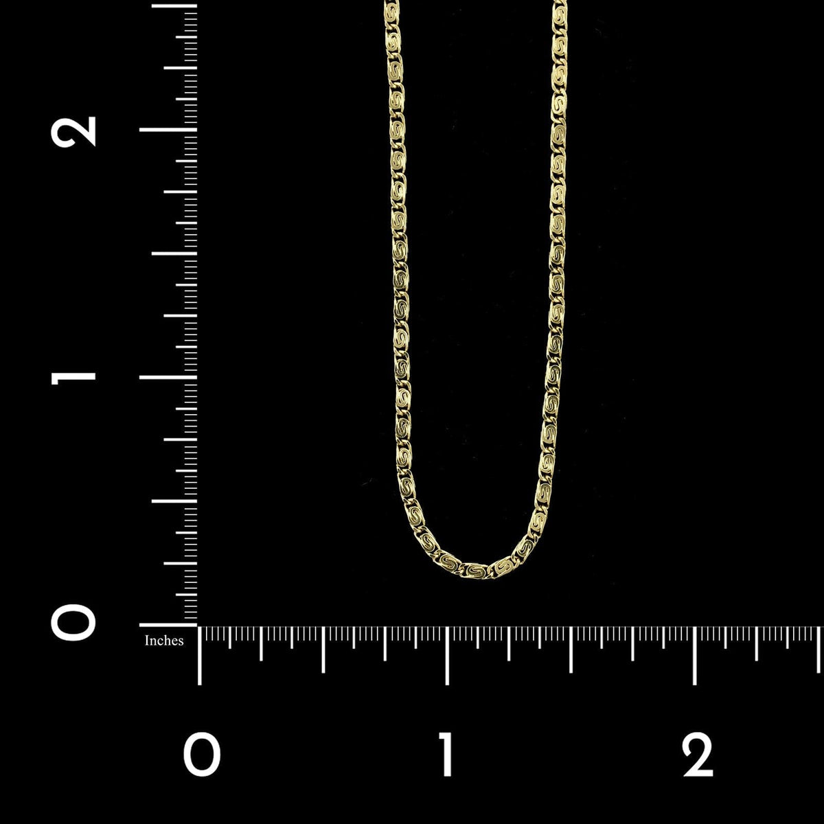 18K Yellow Gold Estate Scroll Link Chain
