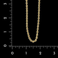 14K Yellow Gold Estate Hollow Rope Chain