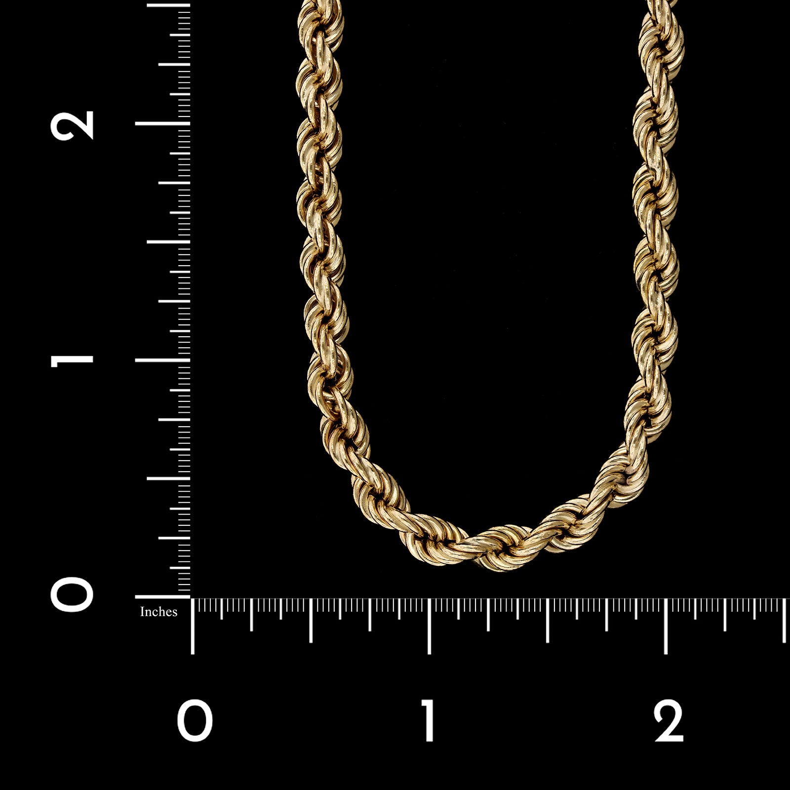 14K Yellow Gold Estate Hollow Rope Chain