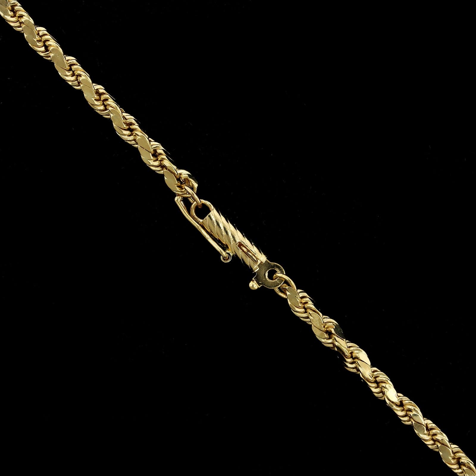 18K Yellow Gold Estate Diamond Cut Rope Chain