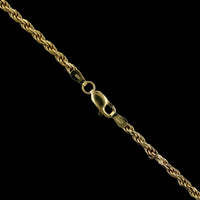14K Yellow Gold Estate Diamond Cut Rope Chain