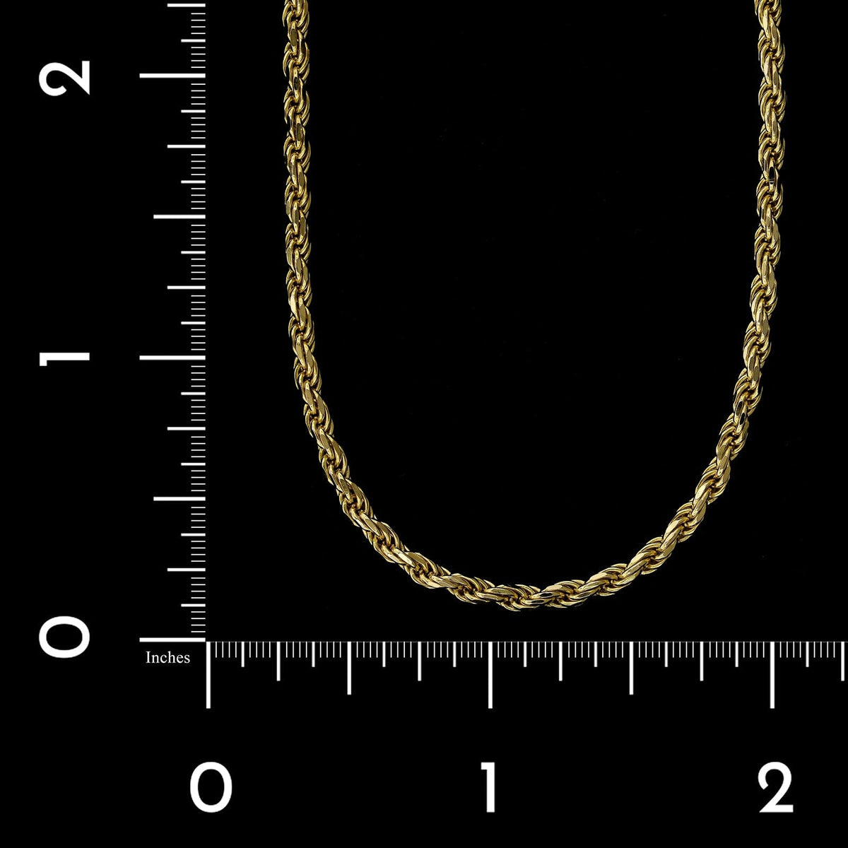 14K Yellow Gold Estate Diamond Cut Rope Chain