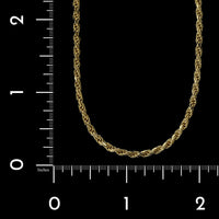 14K Yellow Gold Estate Diamond Cut Rope Chain