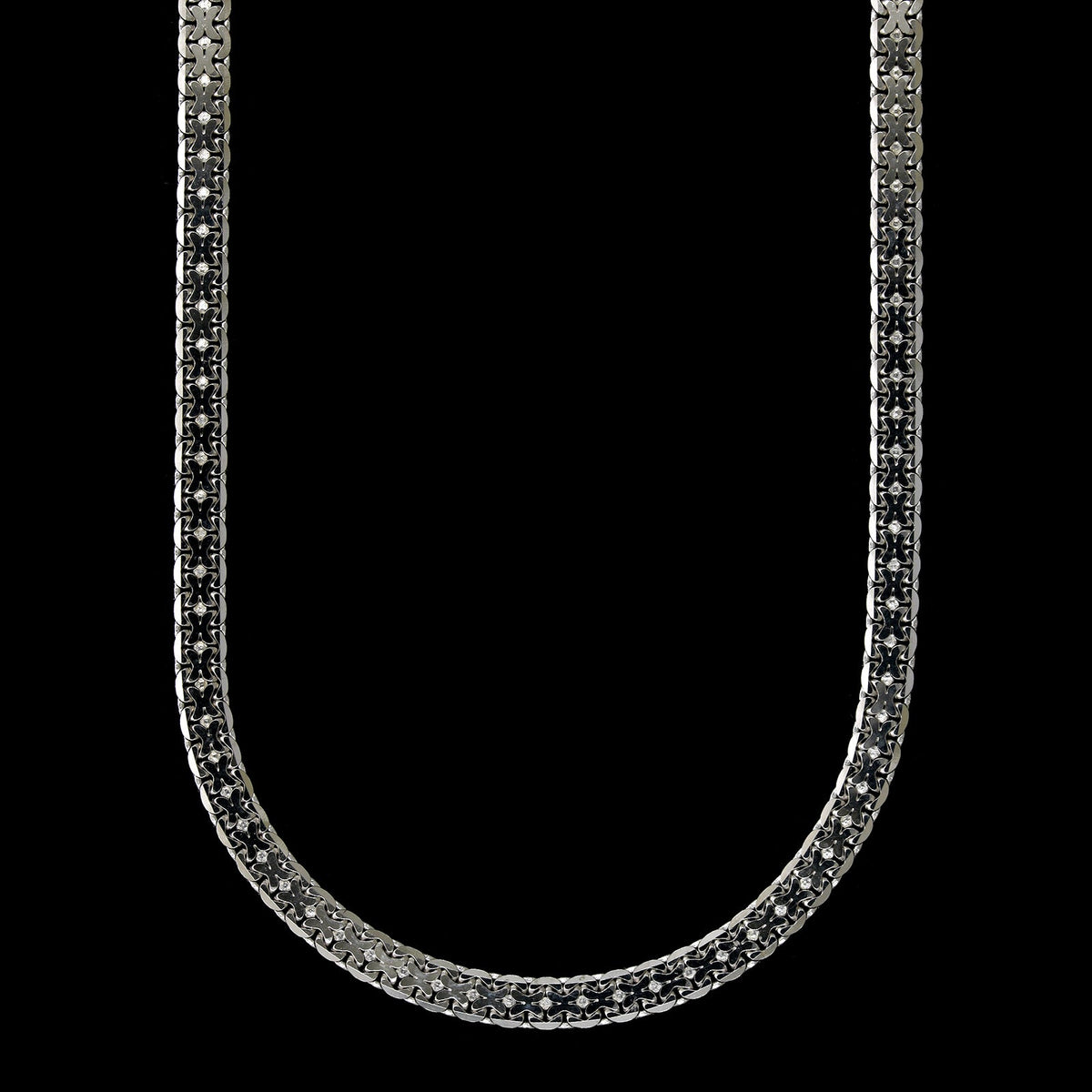 14K White Gold Estate Bismark Link Chain, 14k white gold, Long's Jewelers