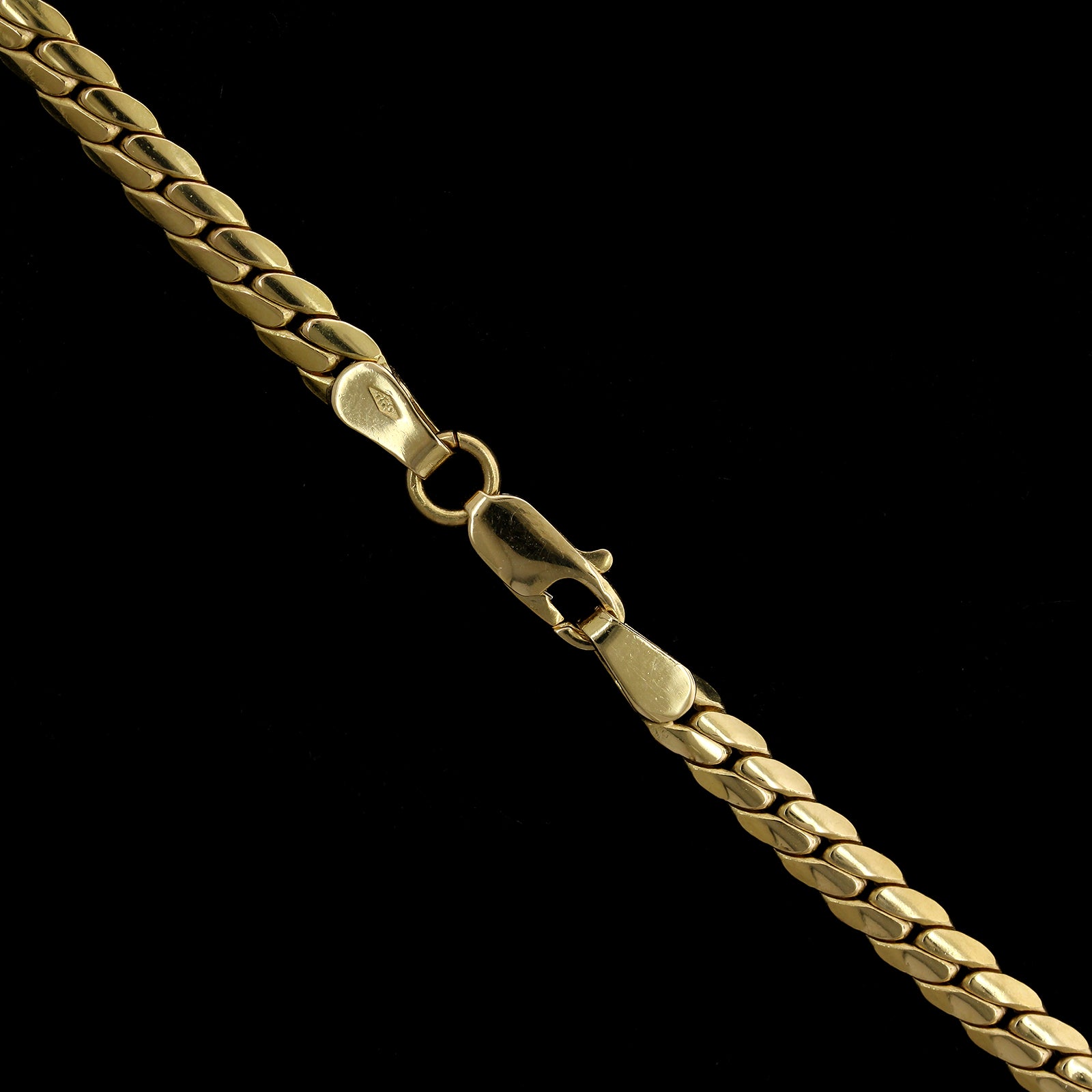 18K Yellow Gold Estate Hollow Curb Link Chain